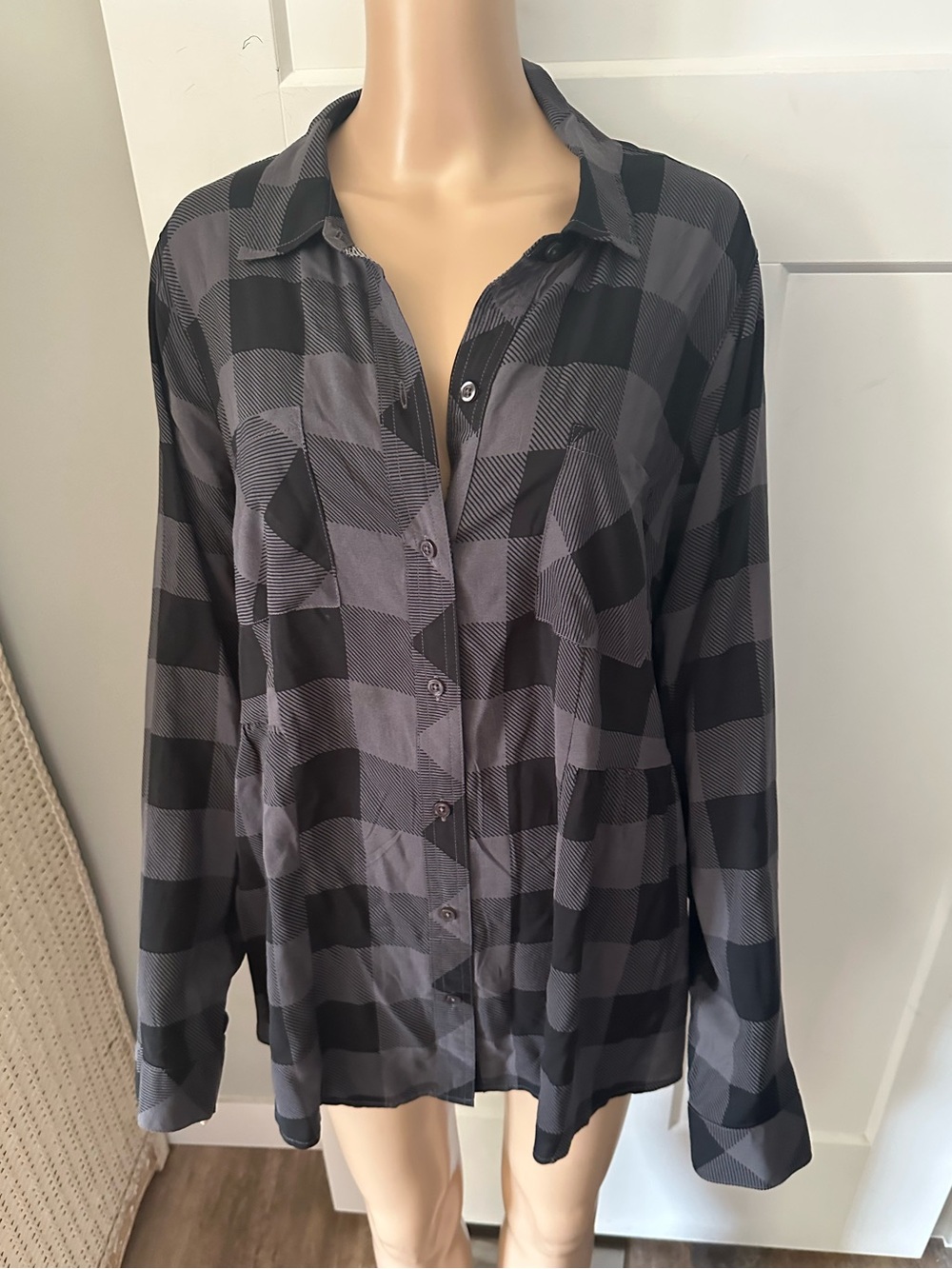Torrid Babydoll Plaid Button Down